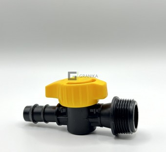 Кран IM114 для трубы капельной, 16мм x 3/4"НР